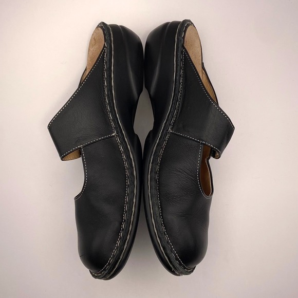Finn Comfort Black Leather Mary Jane Clog Sandals EU 38 US 7 Comfort Germany - Picture 10 of 12